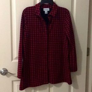Peck & Peck Red Plaid Tunic